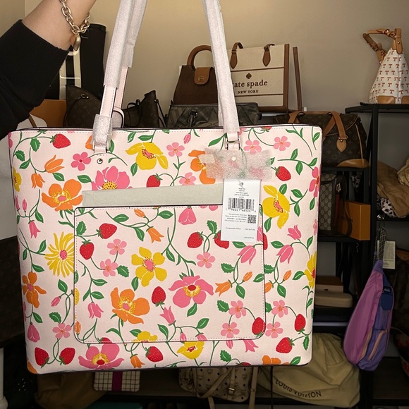 Kate Spade KG752 Strawberry Garden Large Tote | Pink Multi Floral | NWT $399 - Picture 5 of 11